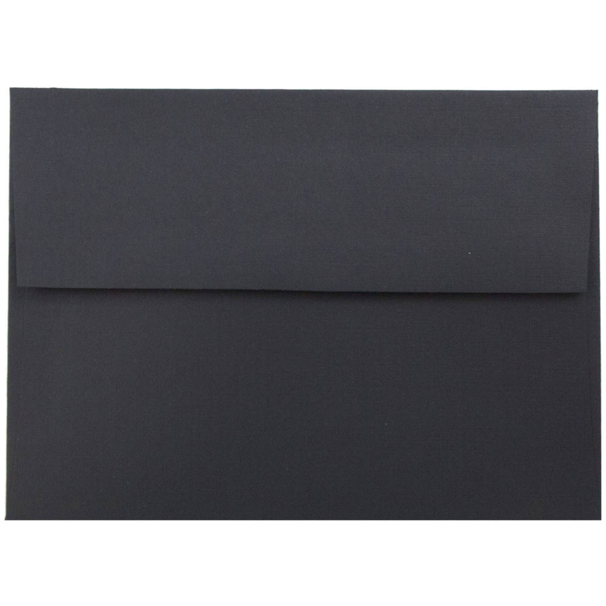 JAM Paper A6 Black Linen Gold Foil Lined Invitation Envelopes